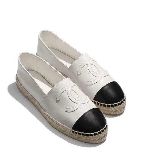 chanel white leather espadrilles|chanel black leather espadrilles price.